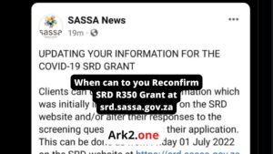 When can to you Reconfirm SRD R350 Grant at srd.sassa.gov.za