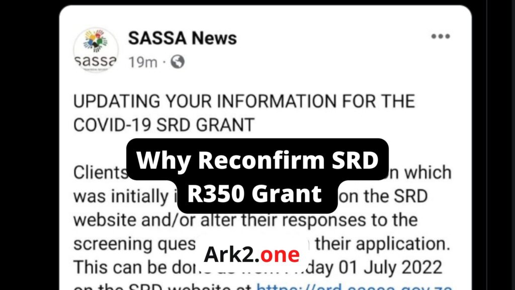 Why Reconfirm SRD R350 Grant at srd.sassa.gov.za